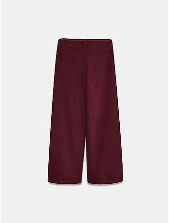 DILVIN Pantalon Femme En Maille À Taille Haute Et Jambe Large