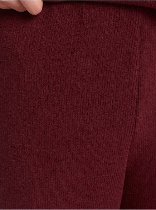 DILVIN Pantalon Femme En Maille À Taille Haute Et Jambe Large - Kiabi