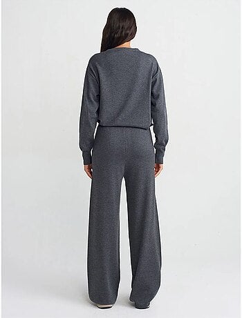 Pantalon femme en maille lurex à jambe large dilvin
