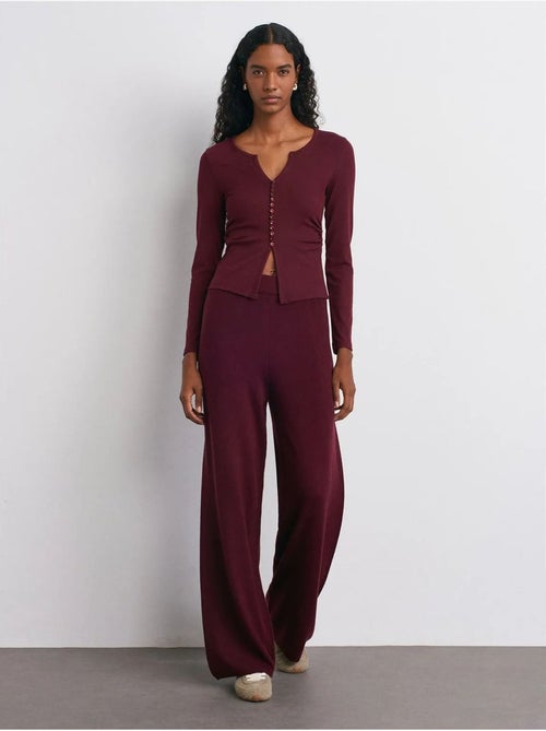 DILVIN Pantalon Femme En Maille Lurex À Jambe Large - Kiabi