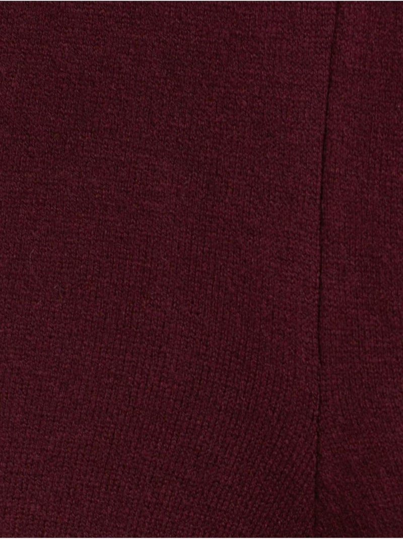 DILVIN Pantalon Femme En Maille Lurex À Jambe Large Rouge bordeaux - Kiabi