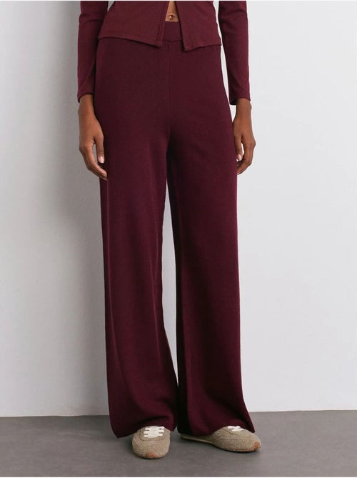 DILVIN Pantalon Femme En Maille Lurex À Jambe Large - Kiabi