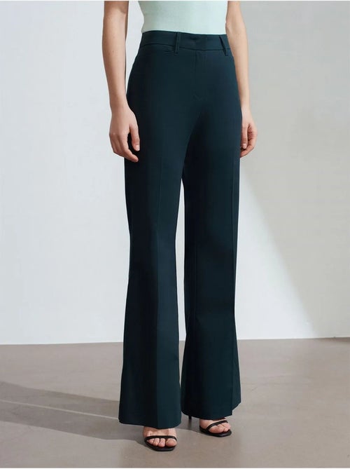 DILVIN Pantalon Femme Évasé Taille Haute En Gabardine - Kiabi