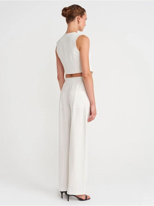 DILVIN Pantalon Femme Large À Rayures - Kiabi DILVIN Pantalon Femme Large À Rayures - Kiabi