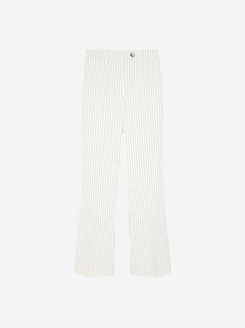 DILVIN Pantalon Femme Large À Rayures, Taille Mi-haute - Kiabi