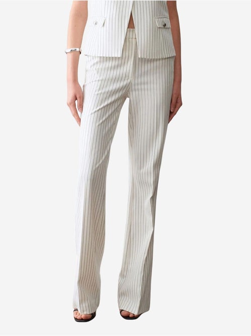 DILVIN Pantalon Femme Large À Rayures, Taille Mi-haute - Kiabi