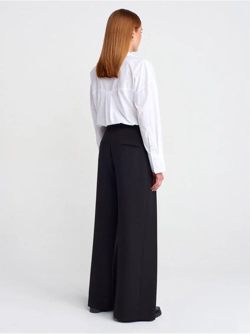 DILVIN Pantalon Femme Large À Taille Haute En Crêpe - Kiabi