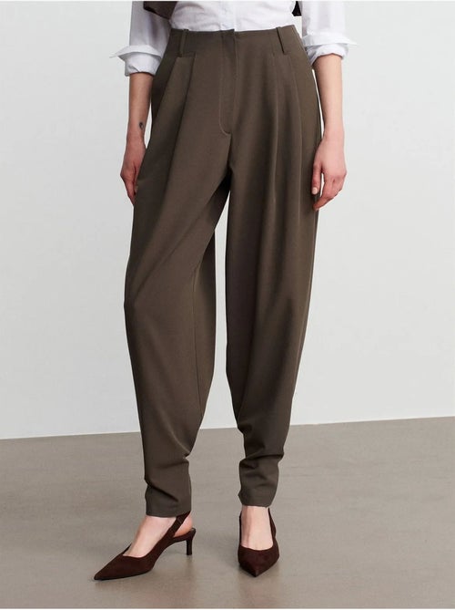 DILVIN Pantalon Femme Large À Taille Haute En Crêpe - Kiabi