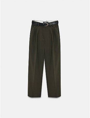 DILVIN Pantalon Femme Large En Crêpe À Plis