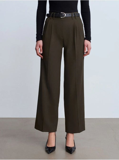 DILVIN Pantalon Femme Large En Crêpe À Plis - Kiabi DILVIN Pantalon Femme Large En Crêpe À Plis - Kiabi