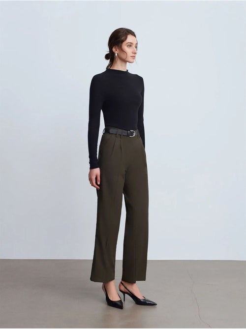 DILVIN Pantalon Femme Large En Crêpe À Plis - Kiabi DILVIN Pantalon Femme Large En Crêpe À Plis - Kiabi