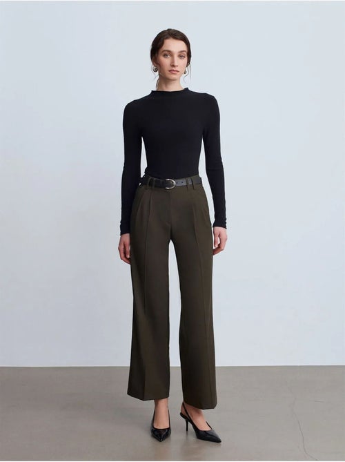 DILVIN Pantalon Femme Large En Crêpe À Plis - Kiabi DILVIN Pantalon Femme Large En Crêpe À Plis - Kiabi