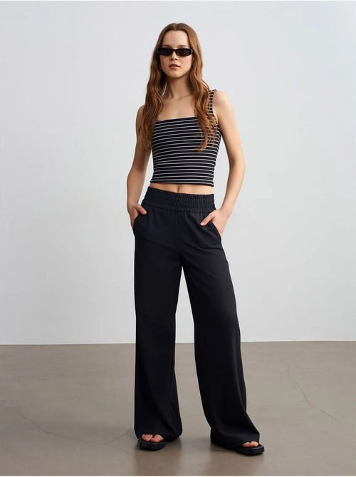 DILVIN Pantalon Femme Large En Crêpe - Kiabi