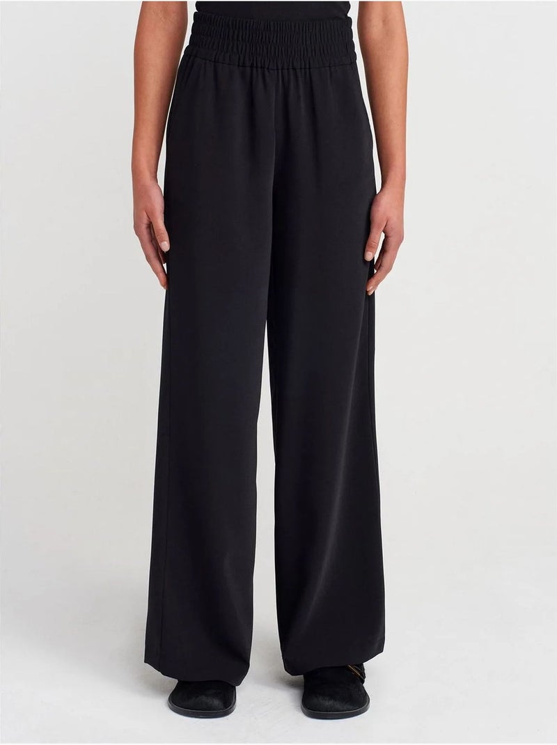 DILVIN Pantalon Femme Large En Crêpe Noir - Kiabi