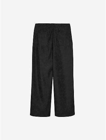 DILVIN Pantalon Femme Large En Simili Cuir À Taille Haute