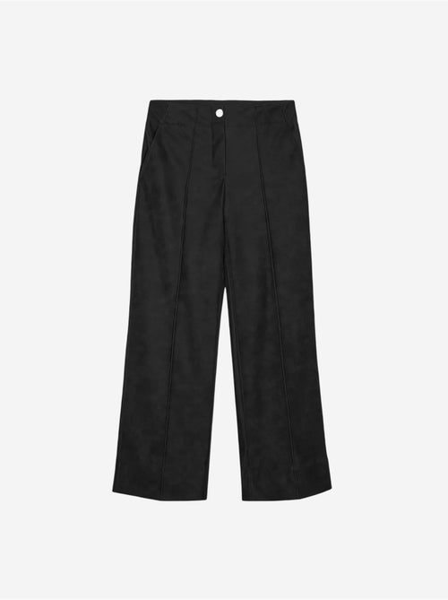 DILVIN Pantalon Femme Large En Simili Cuir À Taille Haute - Kiabi