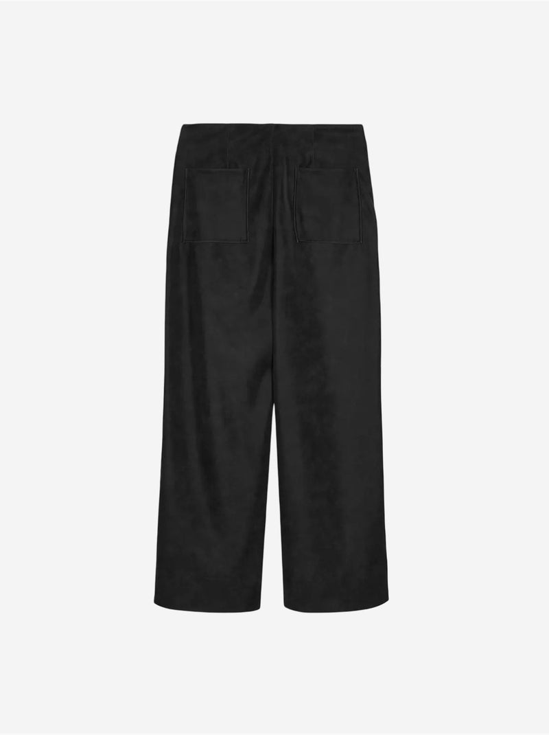 DILVIN Pantalon Femme Large En Simili Cuir À Taille Haute Noir - Kiabi