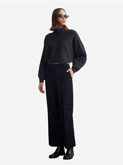 DILVIN Pantalon Femme Large En Simili Cuir À Taille Haute - Kiabi