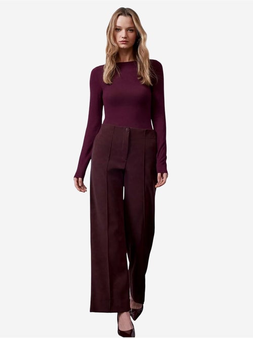 DILVIN Pantalon Femme Large En Simili Cuir À Taille Haute - Kiabi DILVIN Pantalon Femme Large En Simili Cuir À Taille Haute - Kiabi