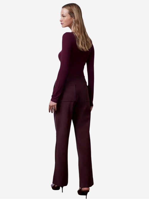 DILVIN Pantalon Femme Large En Simili Cuir À Taille Haute - Kiabi DILVIN Pantalon Femme Large En Simili Cuir À Taille Haute - Kiabi