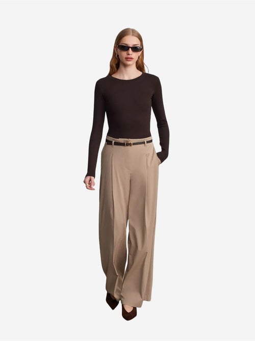 DILVIN Pantalon Femme Palazzo En Crêpe Avec Ceinture - Kiabi DILVIN Pantalon Femme Palazzo En Crêpe Avec Ceinture - Kiabi
