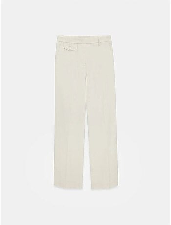 DILVIN Pantalon Femme Taille Haute À Jambe Droite En Crêpe