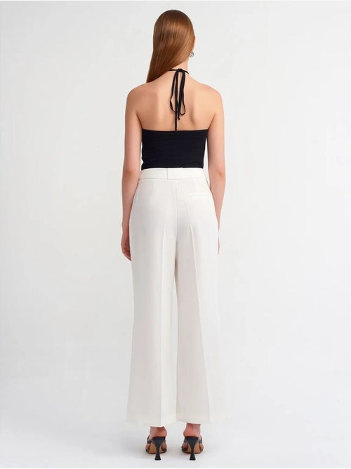 DILVIN Pantalon Femme Taille Haute À Jambe Large En Crêpe - Kiabi DILVIN Pantalon Femme Taille Haute À Jambe Large En Crêpe - Kiabi