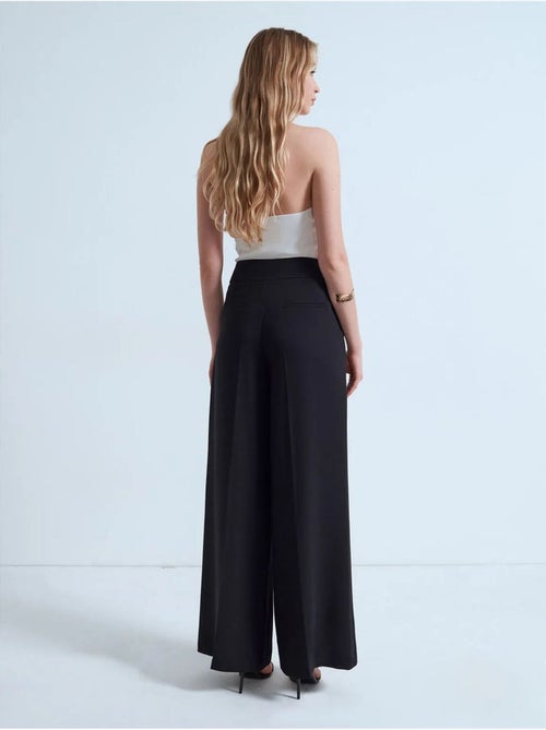 DILVIN Pantalon Femme Taille Haute À Jambe Large En Crêpe - Kiabi