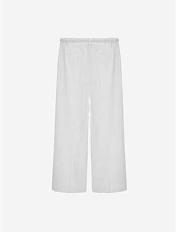 DILVIN Pantalon Femme Taille Haute À Jambe Large Et Ceinture