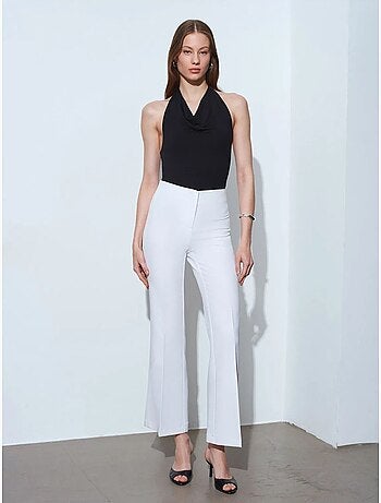 DILVIN Pantalon Femme Taille Haute Évasé