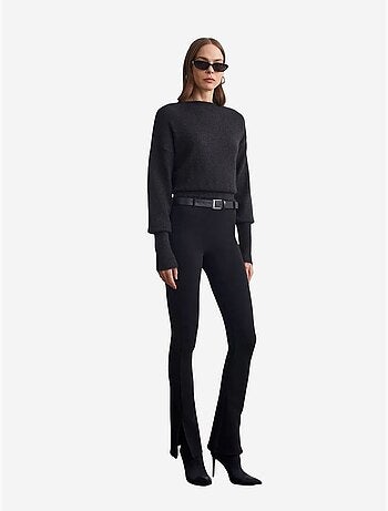 DILVIN Pantalon Flare Ajusté Avec Ceinture