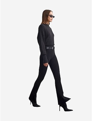 DILVIN Pantalon Flare Ajusté Avec Ceinture