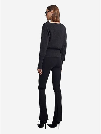 DILVIN Pantalon Flare Ajusté Avec Ceinture