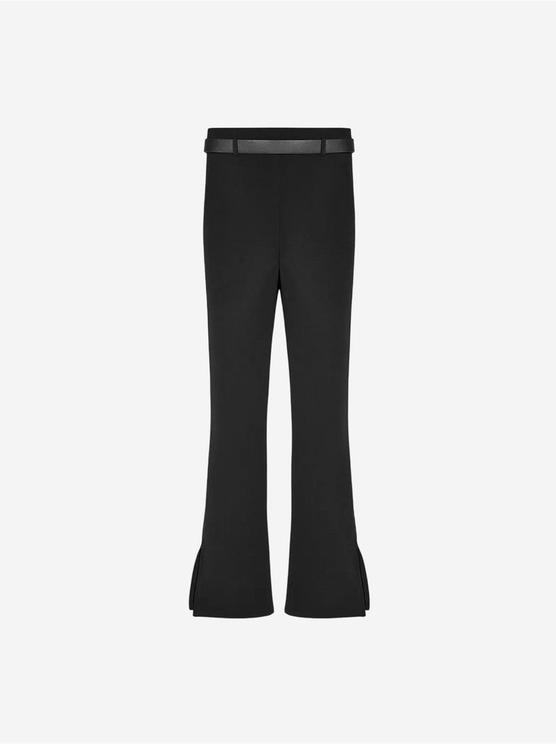 DILVIN Pantalon Flare Ajusté Avec Ceinture Noir - Kiabi