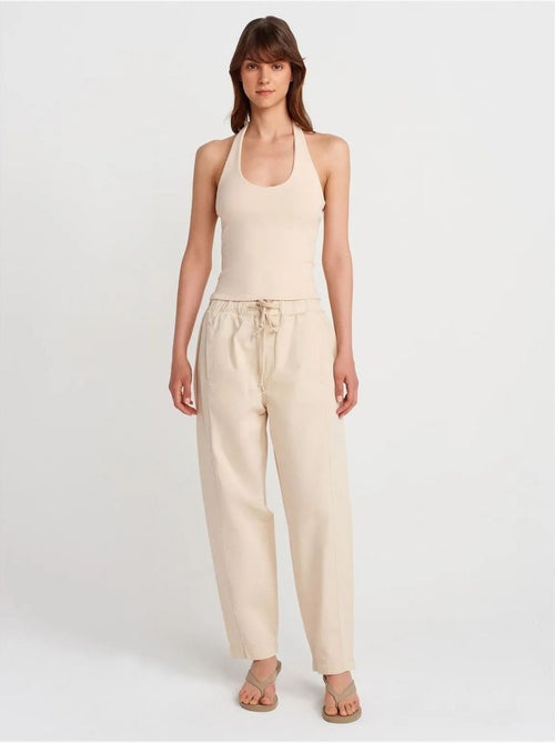 DILVIN Pantalon Jogger Droit En Popeline De Coton - Kiabi