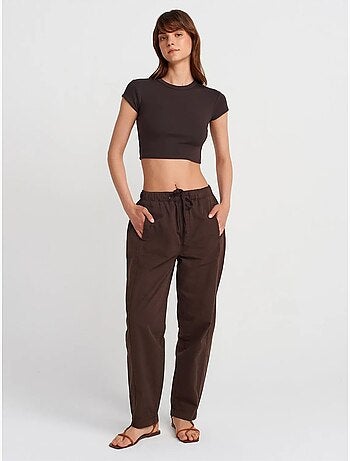 DILVIN Pantalon Jogger Droit En Popeline De Coton