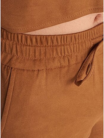 DILVIN Pantalon Jogger Effet Daim