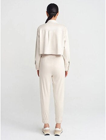DILVIN Pantalon Jogger Effet Daim