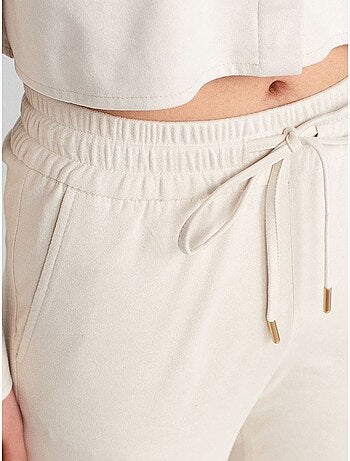 DILVIN Pantalon Jogger Effet Daim