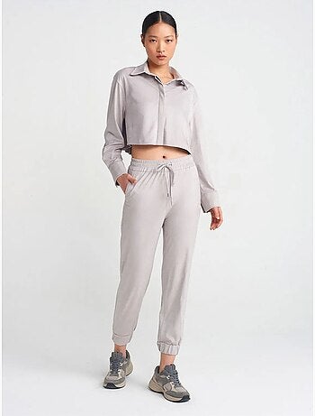 DILVIN Pantalon Jogger Effet Daim