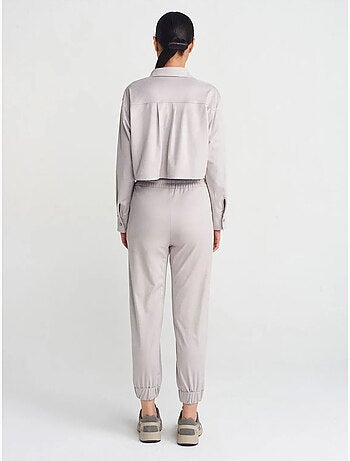 DILVIN Pantalon Jogger Effet Daim