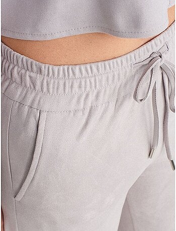 DILVIN Pantalon Jogger Effet Daim