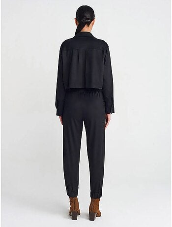 DILVIN Pantalon Jogger Effet Daim