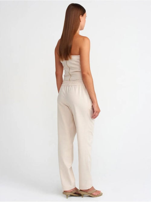 DILVIN Pantalon Jogger Femme En Mélange De Lin - Kiabi DILVIN Pantalon Jogger Femme En Mélange De Lin - Kiabi