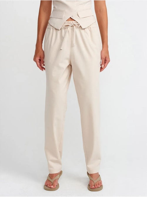 DILVIN Pantalon Jogger Femme En Mélange De Lin - Kiabi DILVIN Pantalon Jogger Femme En Mélange De Lin - Kiabi