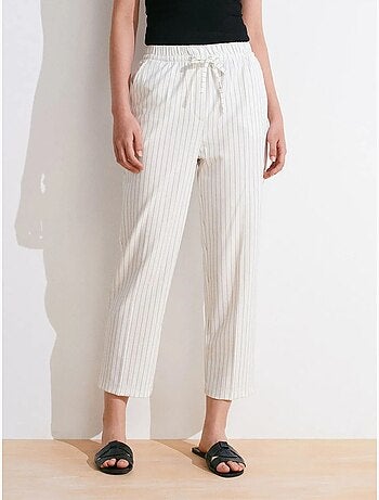 DILVIN Pantalon Jogger Tissé À Rayures, Jambe Droite