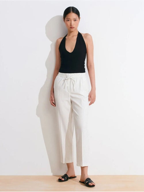 DILVIN Pantalon Jogger Tissé À Rayures, Jambe Droite - Kiabi DILVIN Pantalon Jogger Tissé À Rayures, Jambe Droite - Kiabi