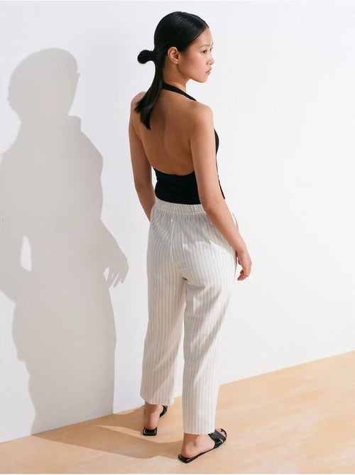 DILVIN Pantalon Jogger Tissé À Rayures, Jambe Droite - Kiabi DILVIN Pantalon Jogger Tissé À Rayures, Jambe Droite - Kiabi