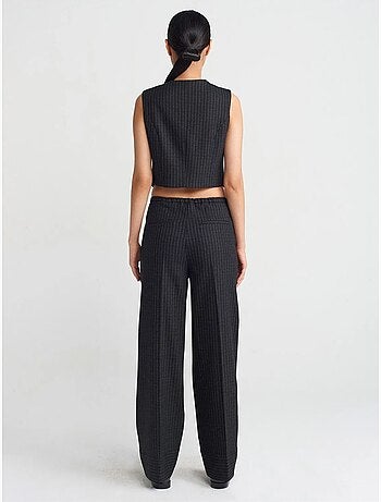 DILVIN Pantalon Large À Rayures