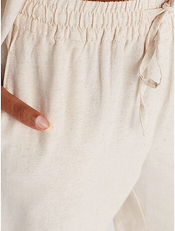 DILVIN Pantalon Large À Taille Coulissée
